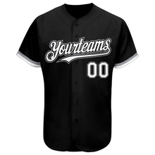 Charger l&#39;image dans la galerie, Custom Black White-Gray Authentic Baseball Jersey
