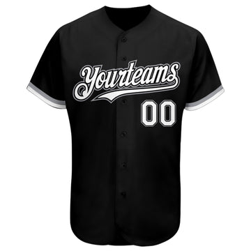 Custom Black White-Gray Authentic Baseball Jersey