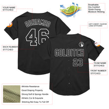 Charger l&#39;image dans la galerie, Custom Black White Mesh Authentic Throwback Baseball Jersey
