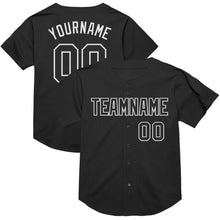 Charger l&#39;image dans la galerie, Custom Black White Mesh Authentic Throwback Baseball Jersey
