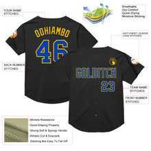 Charger l&#39;image dans la galerie, Custom Black Thunder Blue-Yellow Mesh Authentic Throwback Baseball Jersey
