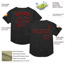 Charger l&#39;image dans la galerie, Custom Black Red Mesh Authentic Throwback Baseball Jersey
