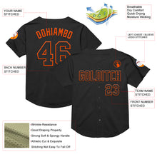 Charger l&#39;image dans la galerie, Custom Black Orange Mesh Authentic Throwback Baseball Jersey
