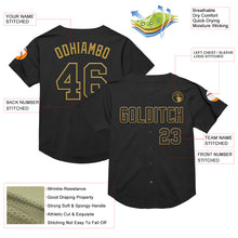 Charger l&#39;image dans la galerie, Custom Black Old Gold Mesh Authentic Throwback Baseball Jersey
