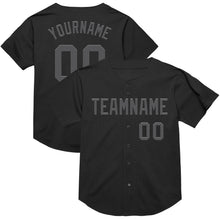 Charger l&#39;image dans la galerie, Custom Black Steel Gray Mesh Authentic Throwback Baseball Jersey
