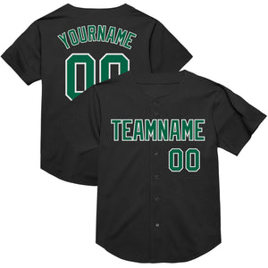 Custom Black Kelly Green-White Mesh Authentic Throwback Baseball Jersey