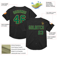 Charger l&#39;image dans la galerie, Custom Black Kelly Green-Old Gold Mesh Authentic Throwback Baseball Jersey
