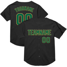 Charger l&#39;image dans la galerie, Custom Black Kelly Green-Old Gold Mesh Authentic Throwback Baseball Jersey
