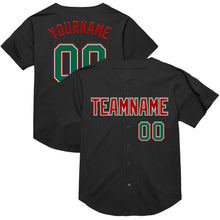 Charger l&#39;image dans la galerie, Custom Black Kelly Green-Red Mesh Authentic Throwback Baseball Jersey
