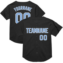 Charger l&#39;image dans la galerie, Custom Black Light Blue-White Mesh Authentic Throwback Baseball Jersey
