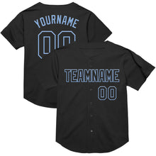 Charger l&#39;image dans la galerie, Custom Black Light Blue Mesh Authentic Throwback Baseball Jersey
