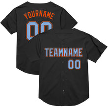 Charger l&#39;image dans la galerie, Custom Black Light Blue-Orange Mesh Authentic Throwback Baseball Jersey
