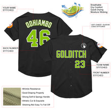 Charger l&#39;image dans la galerie, Custom Black Neon Green-White Mesh Authentic Throwback Baseball Jersey
