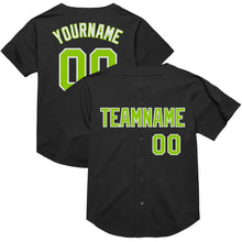 Charger l&#39;image dans la galerie, Custom Black Neon Green-White Mesh Authentic Throwback Baseball Jersey
