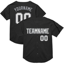 Charger l&#39;image dans la galerie, Custom Black White-Gray Mesh Authentic Throwback Baseball Jersey
