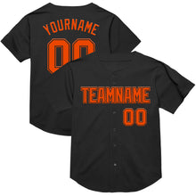 Charger l&#39;image dans la galerie, Custom Black Orange Mesh Authentic Throwback Baseball Jersey
