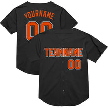 Charger l&#39;image dans la galerie, Custom Black Orange-White Mesh Authentic Throwback Baseball Jersey
