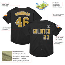 Charger l&#39;image dans la galerie, Custom Black Old Gold-White Mesh Authentic Throwback Baseball Jersey
