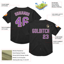 Charger l&#39;image dans la galerie, Custom Black Medium Purple-Cream Mesh Authentic Throwback Baseball Jersey
