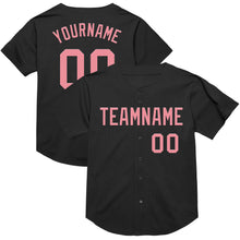 Charger l&#39;image dans la galerie, Custom Black Medium Pink Mesh Authentic Throwback Baseball Jersey
