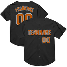 Charger l&#39;image dans la galerie, Custom Black Texas Orange-Gray Mesh Authentic Throwback Baseball Jersey
