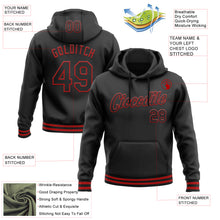 Laden Sie das Bild in den Galerie-Viewer, Custom Stitched Black Red Sports Pullover Sweatshirt Hoodie
