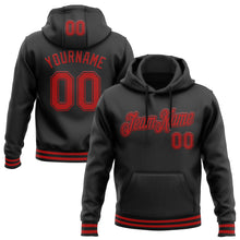 Загрузить изображение в средство просмотра галереи, Custom Stitched Black Red Sports Pullover Sweatshirt Hoodie
