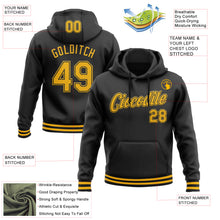 Загрузить изображение в средство просмотра галереи, Custom Stitched Black Gold Sports Pullover Sweatshirt Hoodie
