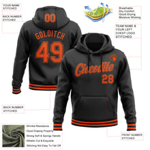 Load image into Gallery viewer, Custom Stitched Black Orange Sports Pullover Sweatshirt Hoodie
