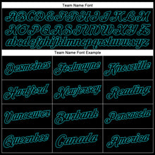 Load image into Gallery viewer, Custom Stitched Black Teal Sports Pullover Sweatshirt Hoodie
