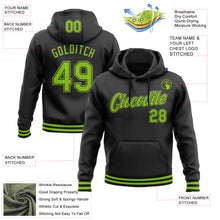 Загрузить изображение в средство просмотра галереи, Custom Stitched Black Neon Green Sports Pullover Sweatshirt Hoodie
