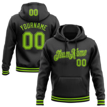 Загрузить изображение в средство просмотра галереи, Custom Stitched Black Neon Green Sports Pullover Sweatshirt Hoodie
