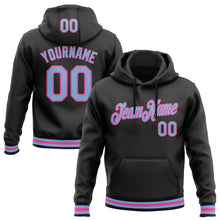 Загрузить изображение в средство просмотра галереи, Custom Stitched Black Light Blue-Pink Sports Pullover Sweatshirt Hoodie
