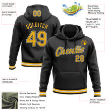 Загрузить изображение в средство просмотра галереи, Custom Stitched Black Gold-White Sports Pullover Sweatshirt Hoodie
