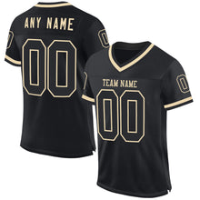 Загрузить изображение в средство просмотра галереи, Custom Black Cream Mesh Authentic Throwback Football Jersey
