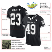 Загрузить изображение в средство просмотра галереи, Custom Black White Mesh Authentic Throwback Football Jersey
