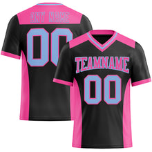 Charger l&#39;image dans la galerie, Custom Black Light Blue-Pink Mesh Authentic Football Jersey
