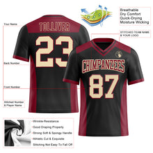 Charger l&#39;image dans la galerie, Custom Black Cream-Crimson Mesh Authentic Football Jersey
