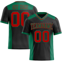 Charger l&#39;image dans la galerie, Custom Black Red-Kelly Green Mesh Authentic Football Jersey
