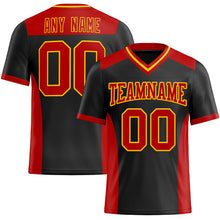 Charger l&#39;image dans la galerie, Custom Black Red-Yellow Mesh Authentic Football Jersey
