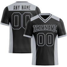 Charger l&#39;image dans la galerie, Custom Black Gray Mesh Authentic Football Jersey
