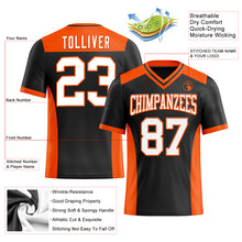 Charger l&#39;image dans la galerie, Custom Black White-Orange Mesh Authentic Football Jersey
