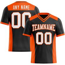 Charger l&#39;image dans la galerie, Custom Black White-Orange Mesh Authentic Football Jersey
