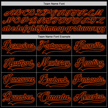 Load image into Gallery viewer, Custom Black Orange Hockey Lace Neck Jersey
