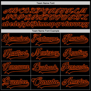 Custom Black Orange Hockey Lace Neck Jersey