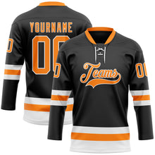 Charger l&#39;image dans la galerie, Custom Black Bay Orange-White Hockey Lace Neck Jersey
