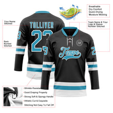 Charger l&#39;image dans la galerie, Custom Black Panther Blue-White Hockey Lace Neck Jersey
