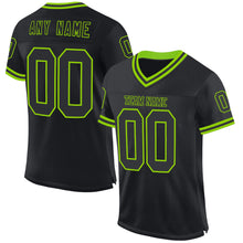 Charger l&#39;image dans la galerie, Custom Black Neon Green Mesh Authentic Throwback Football Jersey
