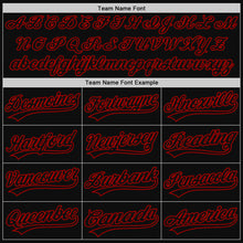 Load image into Gallery viewer, Custom Black Light Blue-Red Authentic Throwback Baseball Jersey
