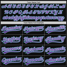 Load image into Gallery viewer, Custom Black Teal-Purple Authentic Throwback Baseball Jersey
